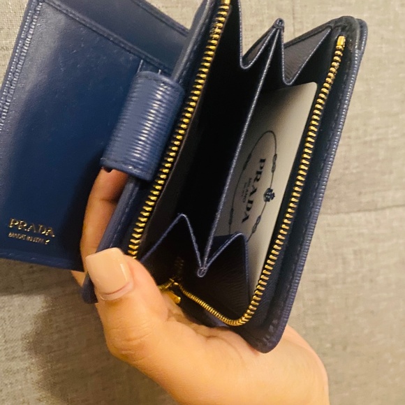 Prada Navy Blue Small Leather Wallet - Picture 6 of 9